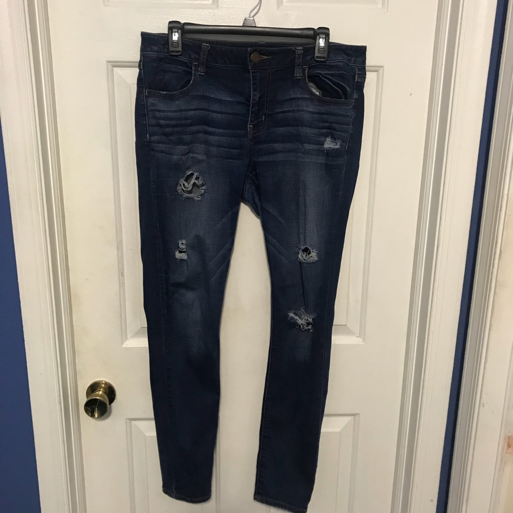 Dark denim skinny jeans